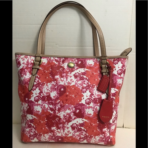 Coach Handbags - Coach Peyton Floral Print Zip Top Tote Bag